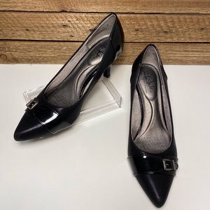 LifeStride Black Heels with Buckle Accent